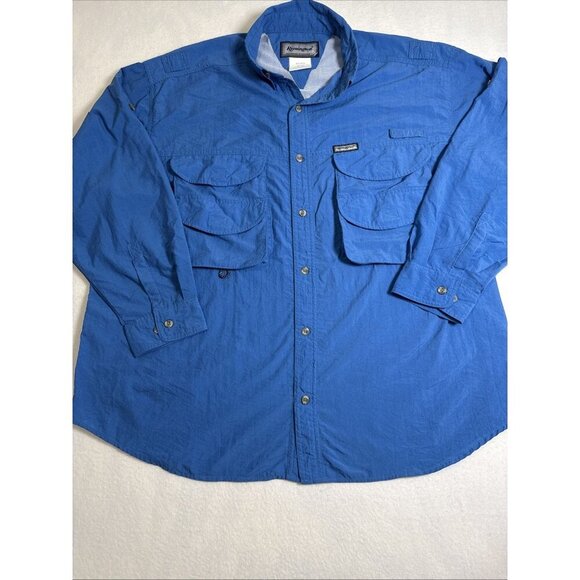 Remington Shirt Mens XXL 2XL Blue Vented Back Roll Tab Outdoor - Picture 2 of 10